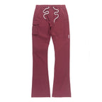 M1634 Adorni Stacked Nylon Pants - Burgundy