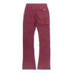 M1634 Adorni Stacked Nylon Pants - Burgundy
