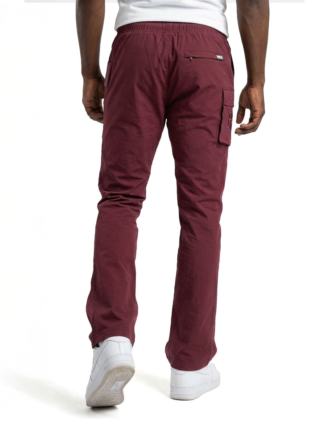M1634 Adorni Stacked Nylon Pants - Burgundy