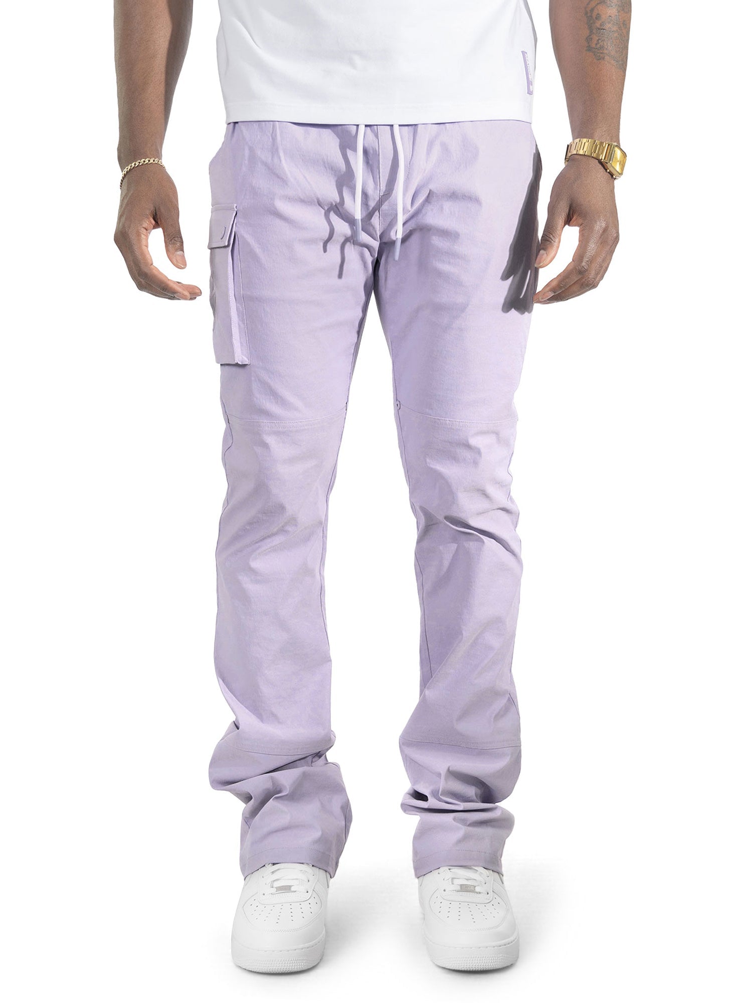 M1634 Adorni Stacked Nylon Pants - Lavender