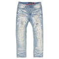 M1773 Makobi Amalfi Denim Jeans W/ Underlay - Light Wash