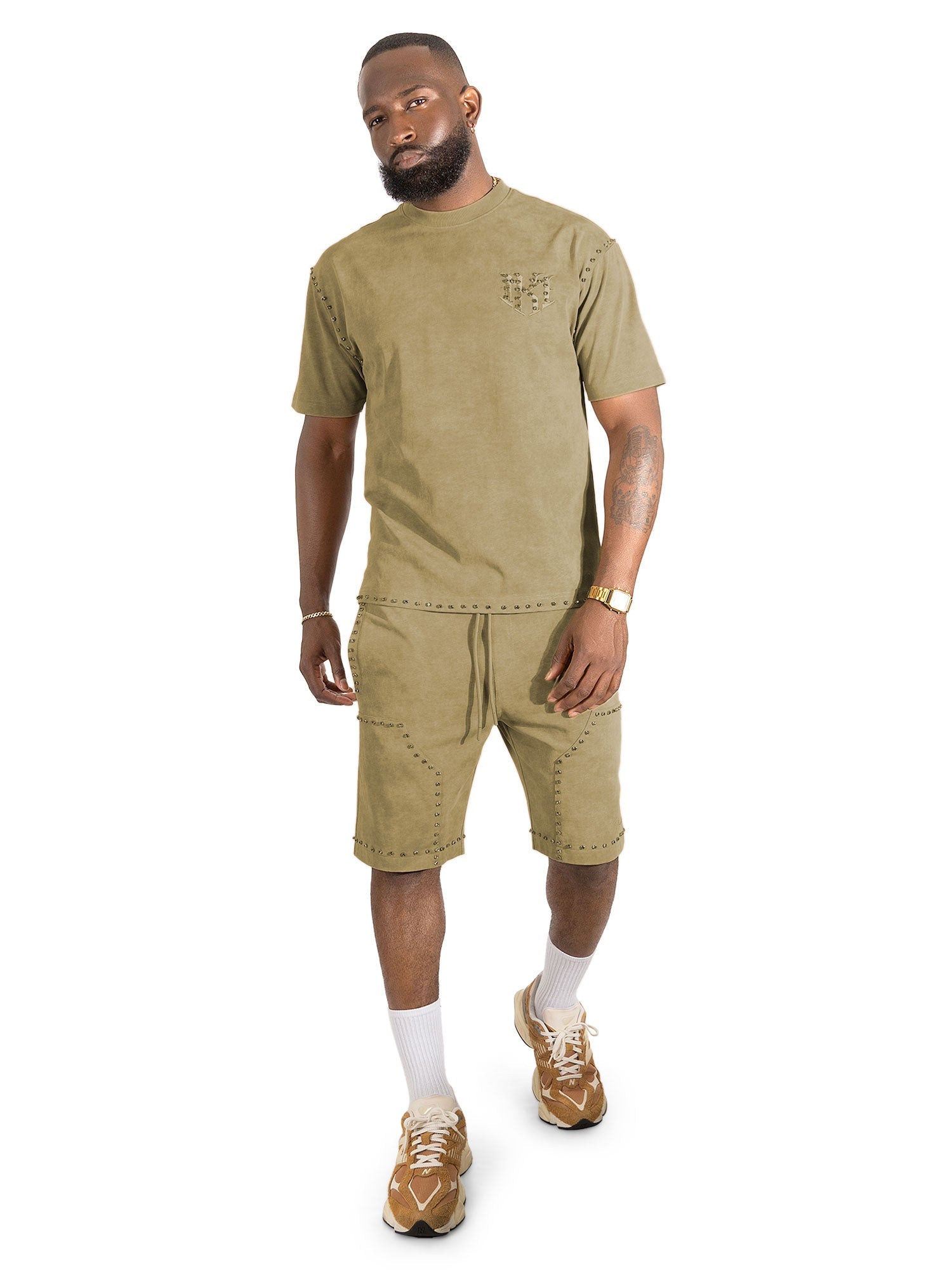 M183 Prada Jersey Short Set - Mocha