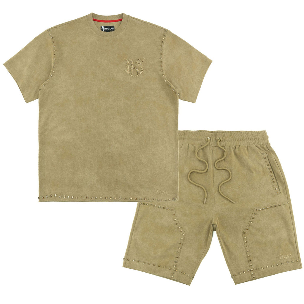 M183 Prada Jersey Short Set - Mocha