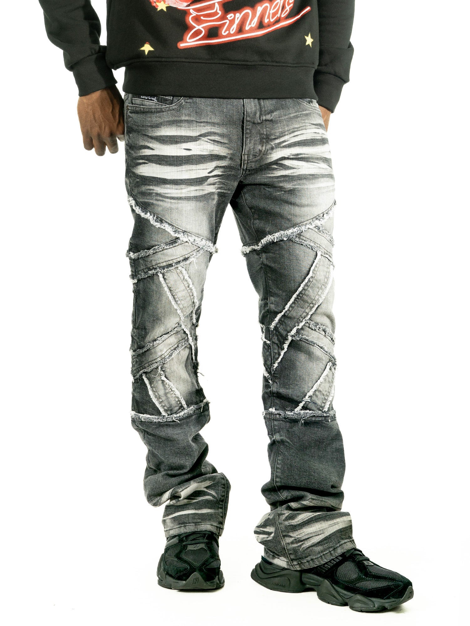 M1908 Veneta Stacked Jeans - Black