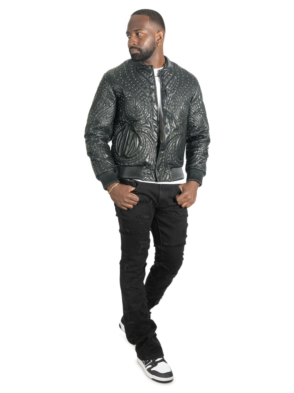 M4208 Lorenzo Vegan Leather Jacket- Black