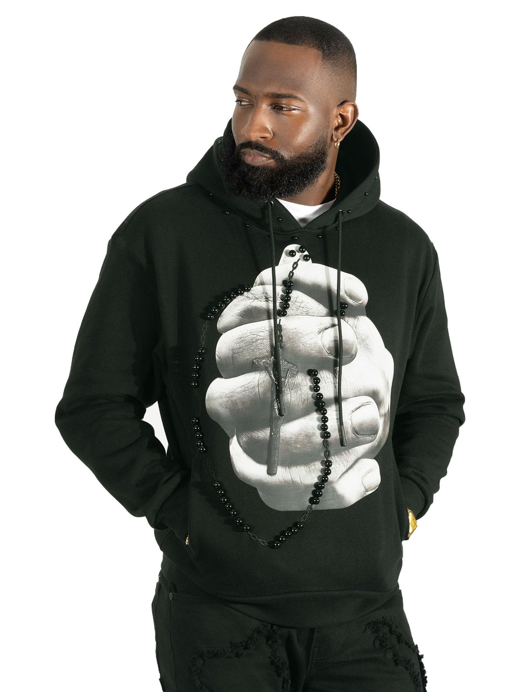 M4225 Rosario Pull Over Hoodie - Black