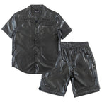 M429 Bellucci Vegan Leather Shirt - Black