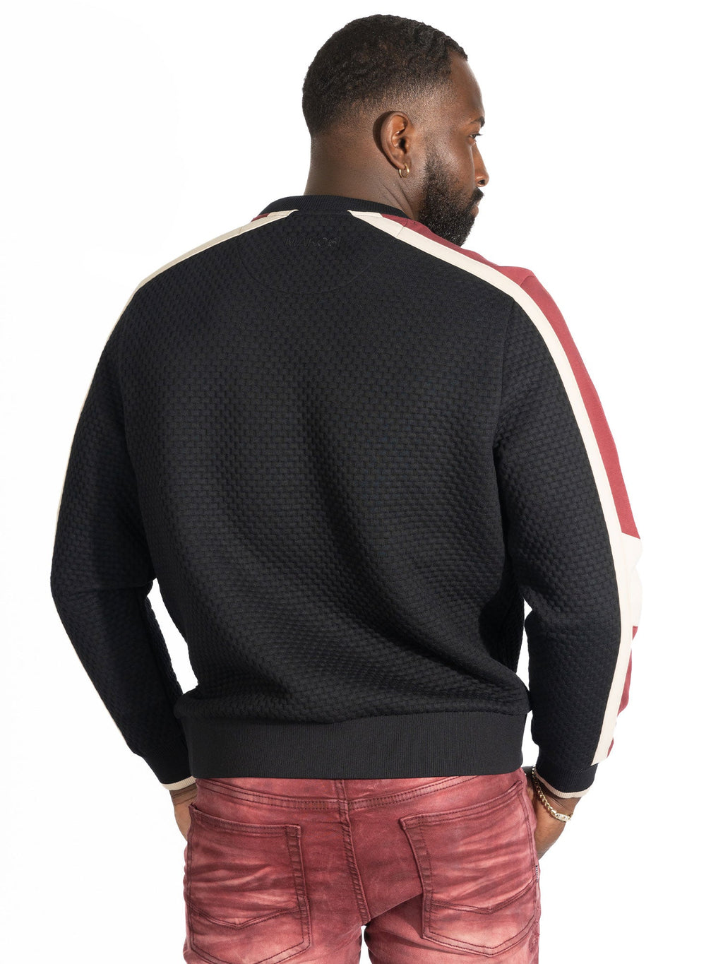 M4555 Lorenzo Jacquard Crewneck - Black