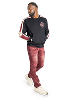M4555 Lorenzo Jacquard Crewneck - Black