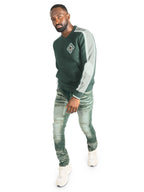 M4555 Lorenzo Jacquard Crewneck - Green