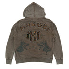 M4557 Sartoni Pull Over Fleece Hoodie - Brown