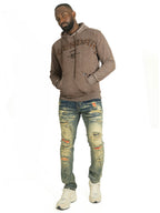 M4557 Sartoni Pull Over Fleece Hoodie - Brown