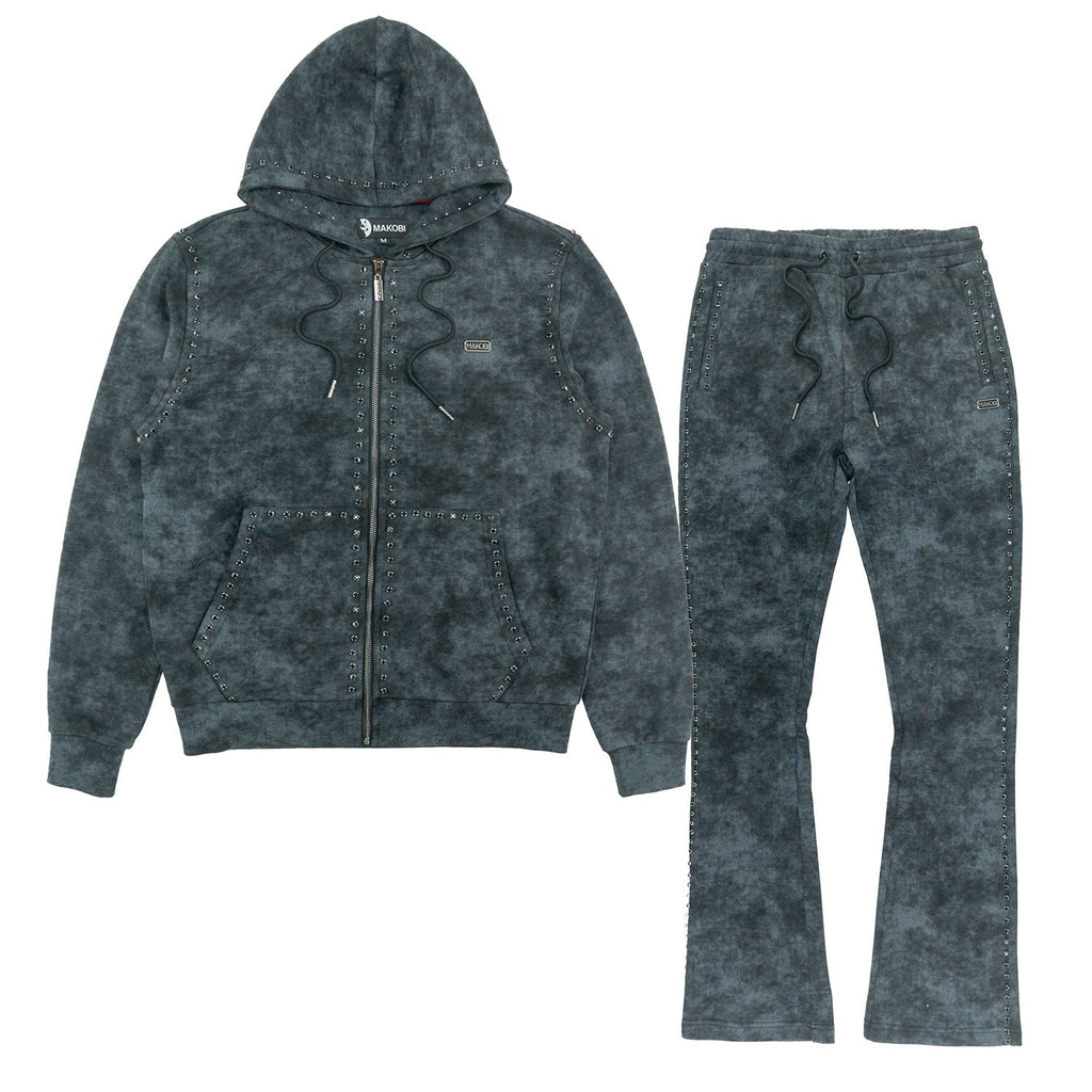 M5455 Lorenzino Zip-Up Hoodie Set - Black