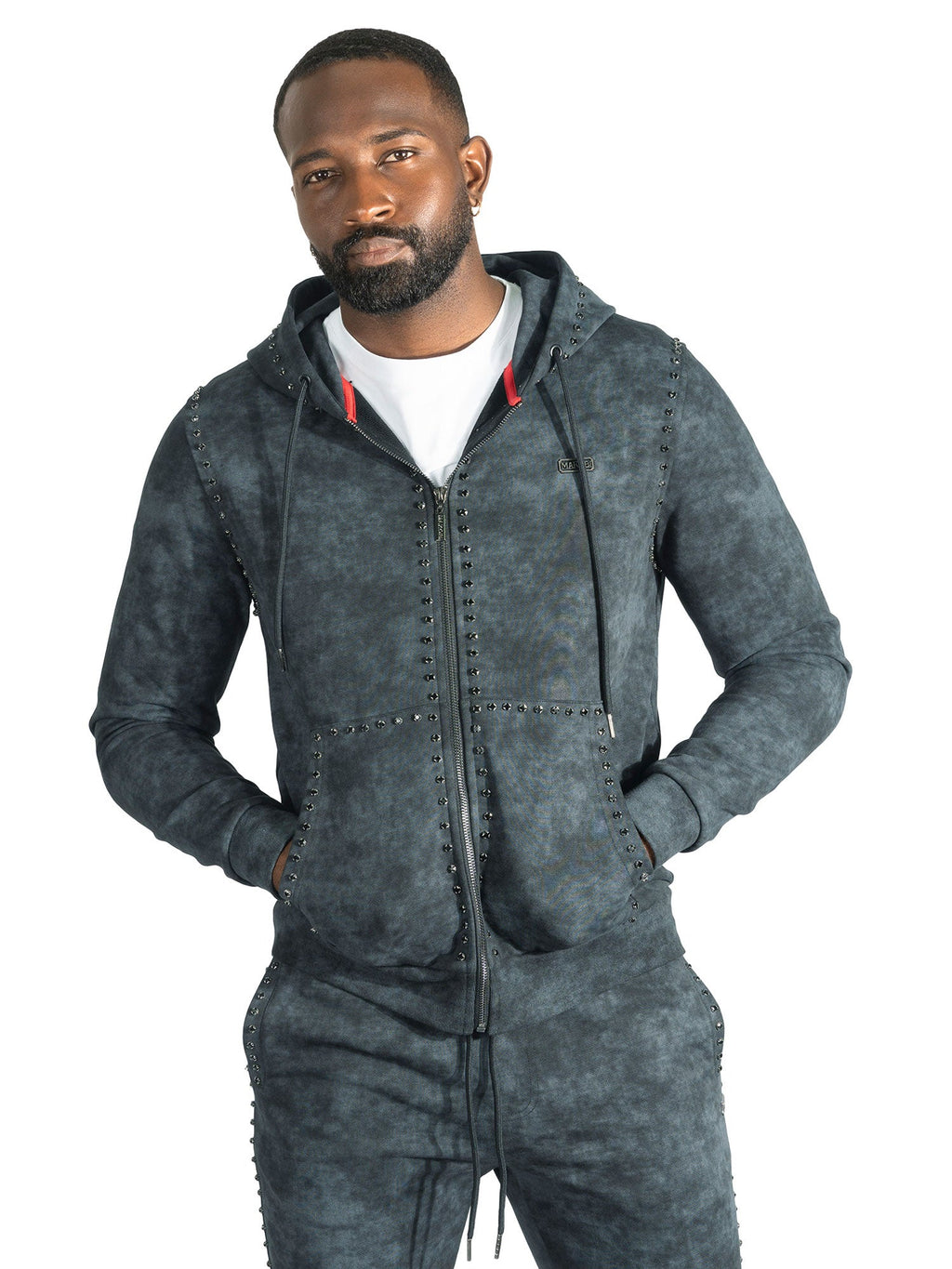 M5455 Lorenzino Zip-Up Hoodie Set - Black