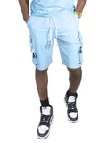 M633 Colton Nylon Spandex Cargo Shorts - Sky Blue 25'