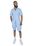 M632 Levonia Linen Shorts - Blue