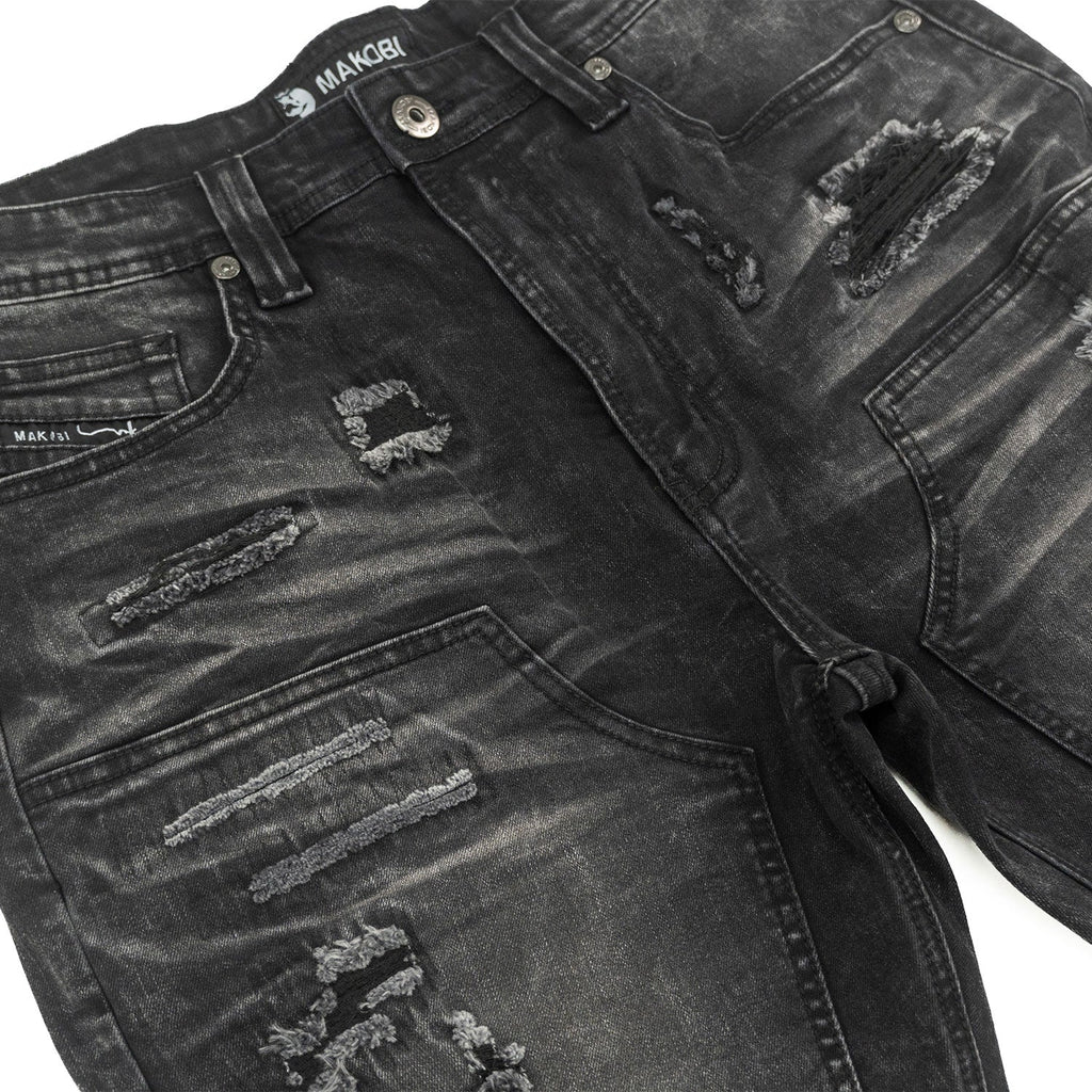 M904 Prego Denim Shorts - Black Wash